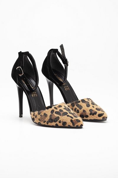 LULO Stylish Style 10 cm High Heel Comfortable Fit Feminine Leopard Patterned Summer Shoes