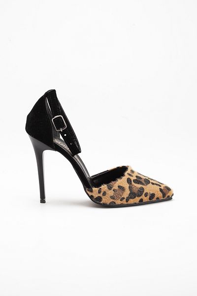 LULO Stylish Style 10 cm High Heel Comfortable Fit Feminine Leopard Patterned Summer Shoes