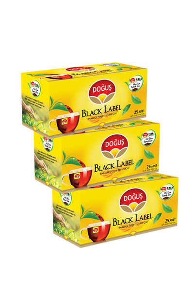 Doğuş BLACK LABEL BARDAK POŞET SİYAH ÇAY 25 ADET, 3 PAKET