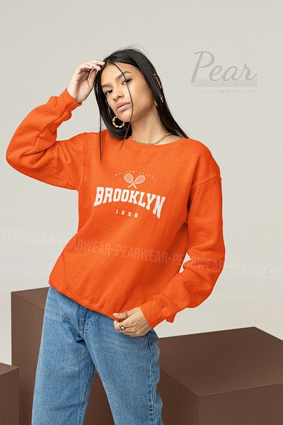 Pear Wear Brooklyn Printed Oversize Women's Sweatshirt - 3 Thread Raster