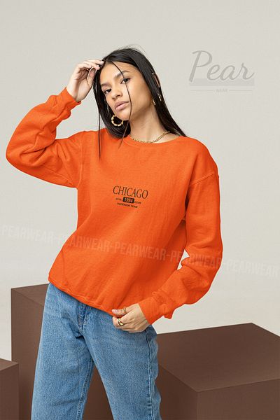 Pear Wear Γυναικείο φούτερ με στάμπα Chicago από 3 κλωστές