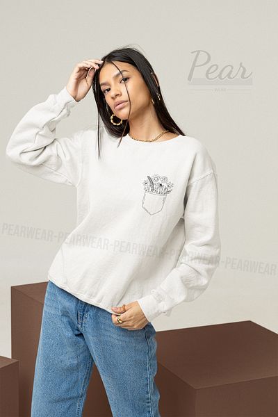 Pear Wear Hanorac oversize pentru damă cu imprimeu floral