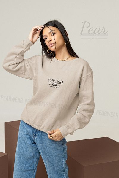 Pear Wear Γυναικείο φούτερ με 3 νήματα με στάμπα Chicago