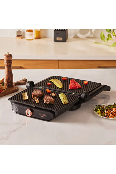 Karaca Premium 2400W Gastro Granit kaplamalı 180 derece açılabilen döküm plak...