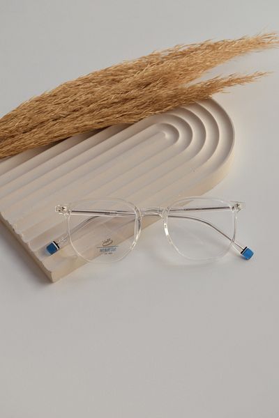 LOOKUP NEW Defne Women Men Unisex Blue Light Protected Blue Block Transparent Oval Round Transparent Glasses