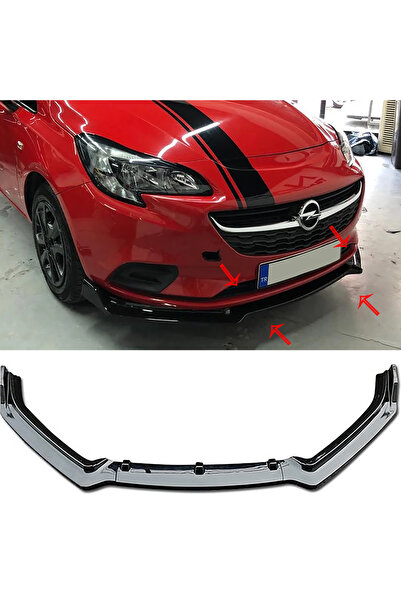 MKG Otomotiv Opel Corsa E Ön Lip Parlak Siyah 3 Prç Kulaklı Kırılmaya Dayanık...