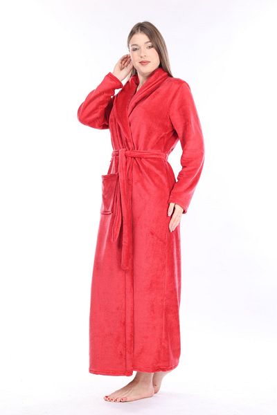 mervemoda Γυναικείο λουλούδι ρόδι welsoft υψηλής ποιότητας μακριά ρόμπα ρόμπα