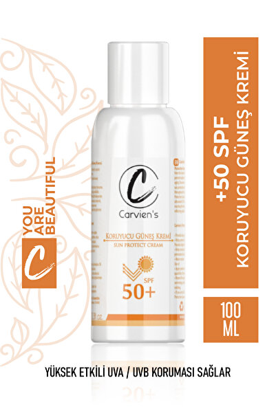 Carvien's Koruyucu Güneş Kremi Spf 50 – Su Bazlı - Uva/uvb Koruma | Bebek‑çocuk‑yetişkin, 100 ml