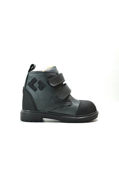 Onlo Ayakkabı R.251 Genuine Leather Gray Orthopedic Fur Baby Boy Boots