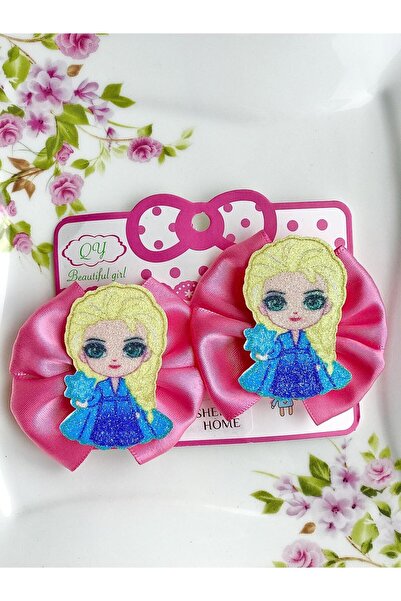 SHEKER HOME 2 Pack Satin Ribbon Elsa Girl's Dart Buckle - Dark Pink