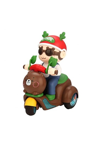 TOYSTURKA Bisiklete Binen Işıklı Sesli Etrafında Dönebilen Adam