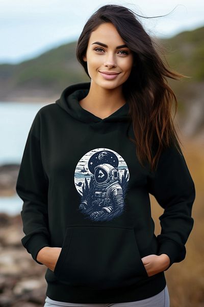 ADA BEBEK ÇOCUK Дамски суитшърт с качулка Cotton Warrior Astronaut