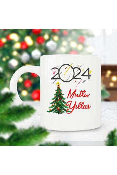 ART HEDİYE 2024 عيد ميلاد سعيد شجرة الصنوبر المطر هدية عيد الميلاد كوب مطبوع