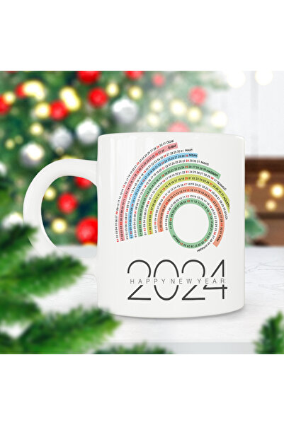 ART HEDİYE كوب مطبوع عليه بتلات تقويمية لعيد الميلاد السعيد لعام 2024