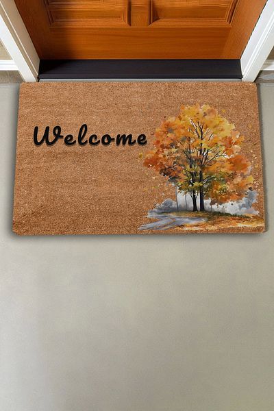 Valerine Life Autumn Plane Tree Welcome Door Mat 45x70cm