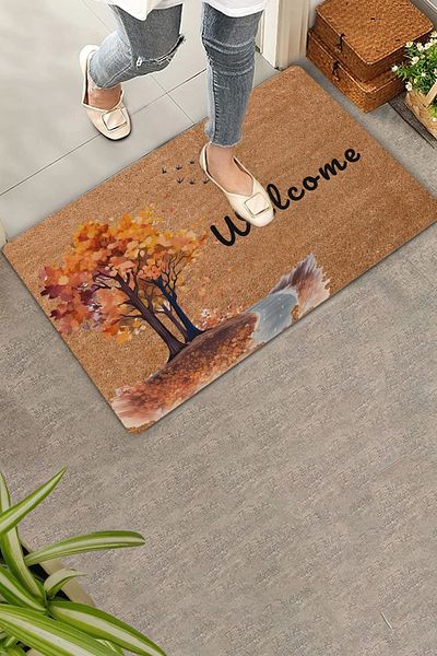 Valerine Life Tree and Birds Autumn Themed Welcome Door Mat 45x70cm