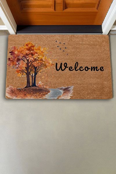 Valerine Life Tree and Birds Autumn Themed Welcome Door Mat 45x70cm