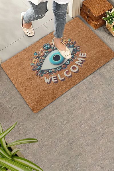 Valerine Life Evil Eye Bead Welcome Door Mat 45x70cm