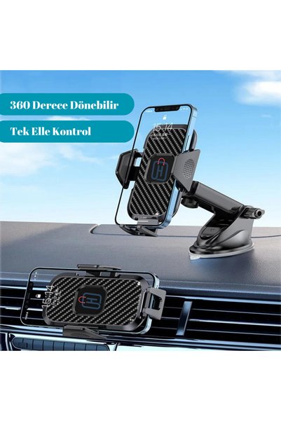 Hobimtek Hb-01 Araç Içi Telefon Tutucu Araba Telefon Tutucu Ayarlanabilir Cam Ve Torpido Için Yüksek Kalite