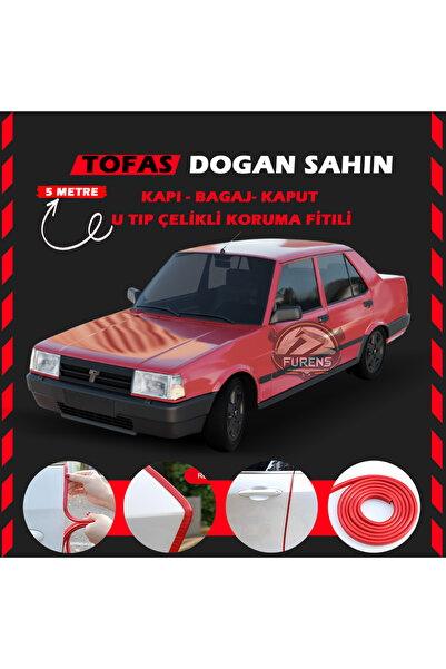 STS Oto Aksesuar Tofaş Doğan Oto Araç Kapı Koruma Fitili 5metre Parlak Kırmız...