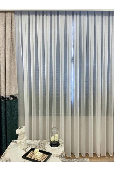 VANESSA PERDE Mat Floor New Linen Armor Tulle Living Room And Bedroom Tulle Curtain Modern Does Not Want Ironing 1/2.5 Normal Pleated