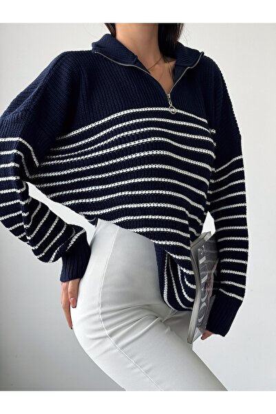 Friday Mood Світло-сірий трикотажний светр з блискавкою