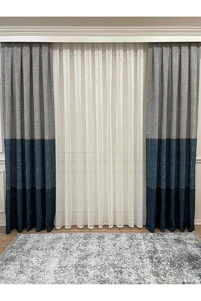 VANESSA PERDE Mat Floor New Mesh Tulle Living Room And Bedroom Tulle Curtain Modern Does Not Want Ironing 1/3 Close Pleated Linen Thread