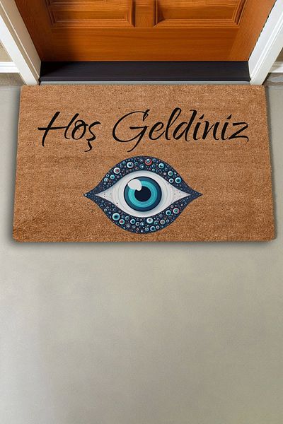 Valerine Life Well-Let's Not Come to Eye Evil Eye Bead Welcome Door Mat 45x70cm