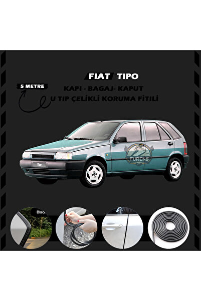 STS Oto Aksesuar Fiat Tipo Oto Araç Kapı Koruma Fitili 5metre Parlak Siyah Renk