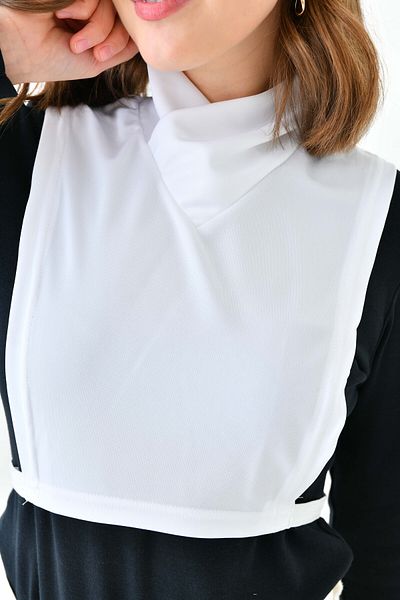 mirach Pack of 2 V-neck Cross Collar Body Neck Collar White and Black T-shirt Blouse Hijab Neck Collar Sleeveless