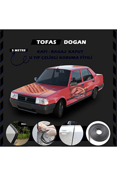 STS Oto Aksesuar Tofaş Doğan Oto Araç Kapı Koruma Fitili 5metre Parlak Siyah ...