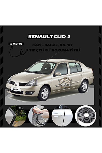 STS Oto Aksesuar Renault Clio 2 Oto Araç Kapı Koruma Fitili 5metre Parlak Siy...