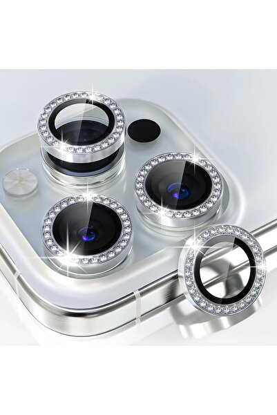 n noppax Iphone 15 Pro Max & 15 Pro Elmas Taşlı Kamera Lens Koruyucu Göz Alıc...