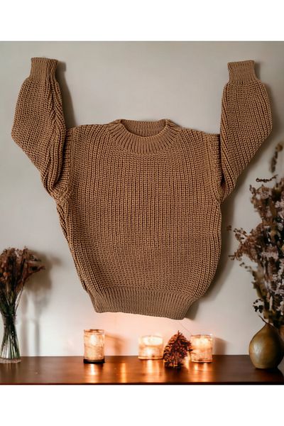 gogo bici Knitwear Sweater Flexible Unisex Baby Kids Thessaloniki Crew Neck 1-5 Years
