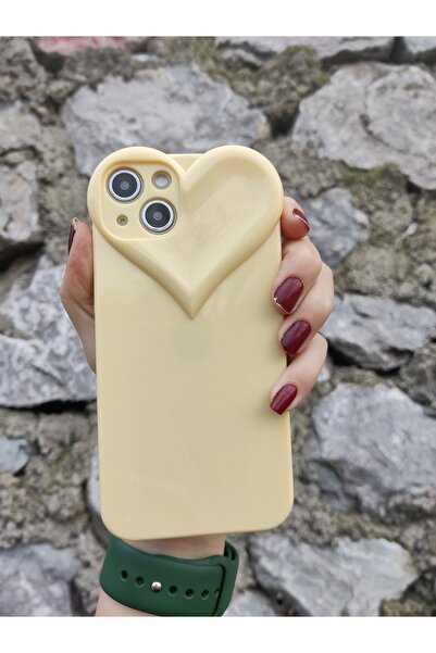 Iphone 13 Uyumlu Kalp Detaylı Lüx Kılıf
