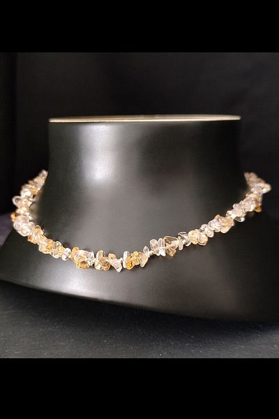 NBS Beautiful Naturel Stones Citrine ( Money, Prosperity, Abundance ) Natural Stone Necklace