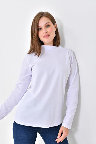 mirach White Long Sleeve Body Blouse Tunic Hijab Body Badi Women's White Blouse Women's Blouse