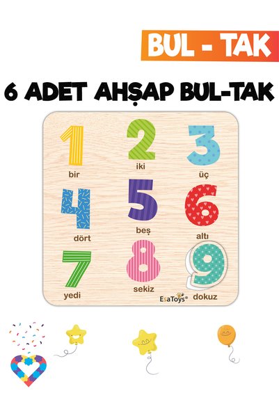 esatoys Eğitici 6 Adet Bul-Tak Oyuncak