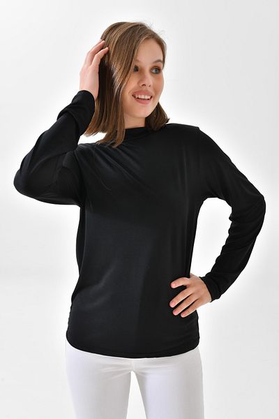 mirach Μαύρη μακρυμάνικη μπλούζα τουνίκ Hijab Body Badi Γυναικεία Μαύρη Μπλούζα Γυναικεία Μπλούζα