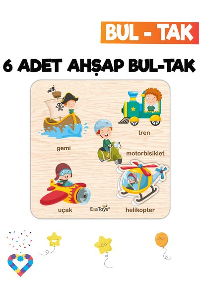 esatoys Eğitici 6 Adet Bul-Tak Oyuncak