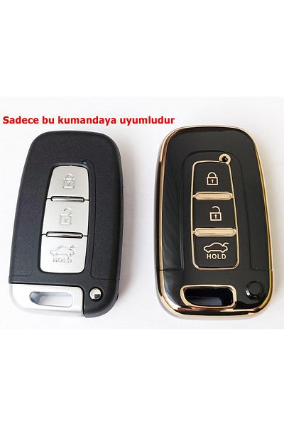 skilit samsun oto kilit Hyundai Ix35 Santa Fe Sonata Elantra Smart Control Case Auto Keychain 3 Keys Black
