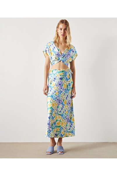 İpekyol Burgulu çiçek desen bluz