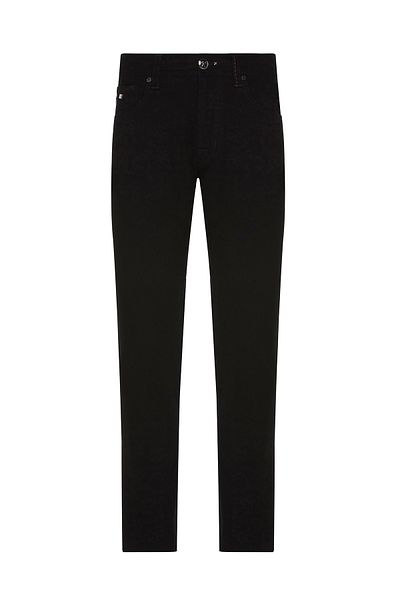 TRAMAROSSA 5 Pocket Black Cotton Denim Regular Fit Trousers