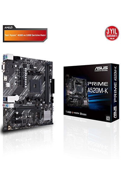 ASUS PRIME A520M-K 2xDDR4 VGA/HDMI 1xM2 AM4 ANAKART