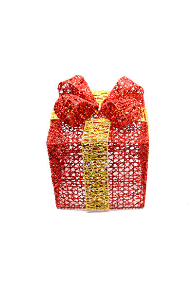 Waldern Πακέτο δώρου Πρωτοχρονιάτικο Πεύκο Μικρό Μέγεθος Κόκκινο-χρυσό 16*16*16 εκ.