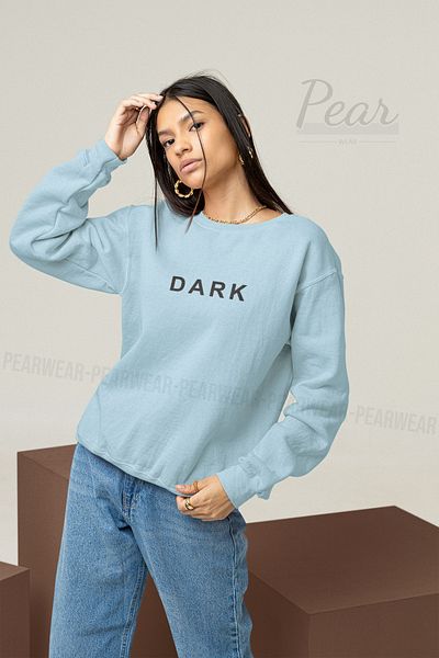 Pear Wear Hanorac oversize pentru femei cu imprimeu închis