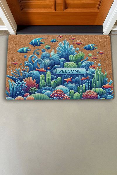 Valerine Life Sea and Fish Themed Welcome Door Mat 45x70cm