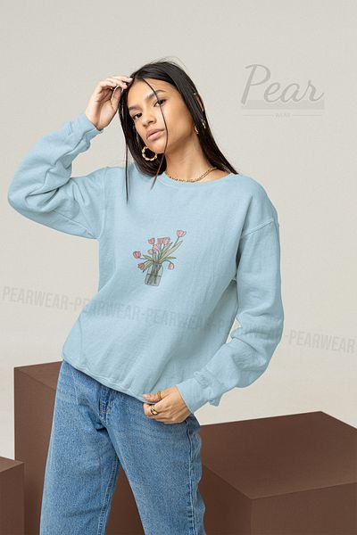 Pear Wear Hanorac oversize cu 3 fire de damă cu imprimeu floral
