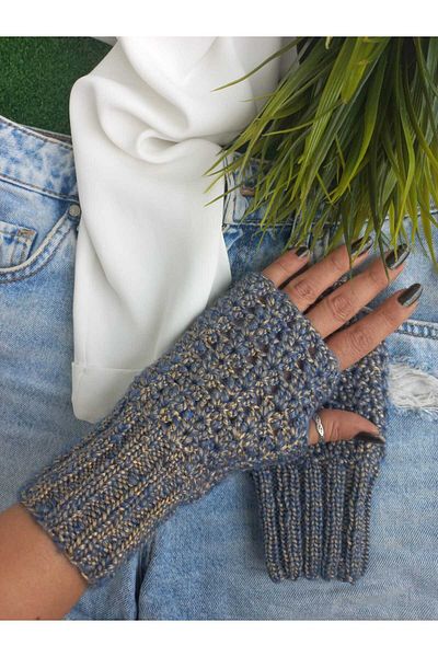 ZeynDesign Trendy Metallic Fingerless Gloves