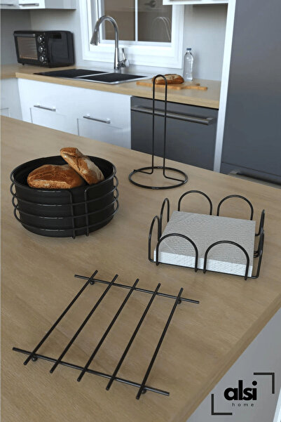 ALSİ HOME Набір для сервірування хлібниці, рушники, серветниці, набір з 4 пре...